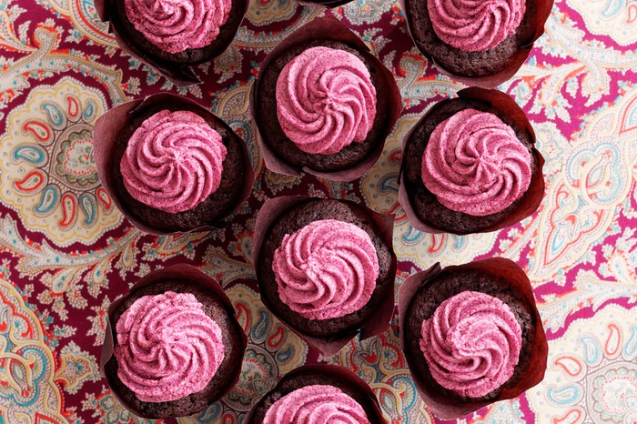 Blackberry Chocolate Cupcakes with Blackberry Buttercream