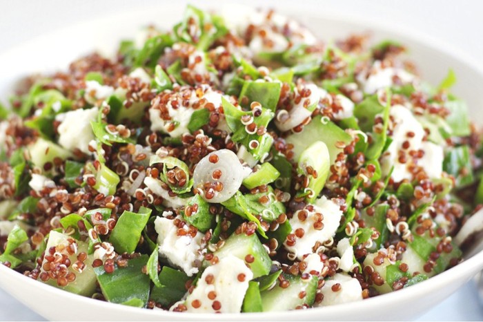 Red Quinoa Recipe, Feta and Spinach Salad