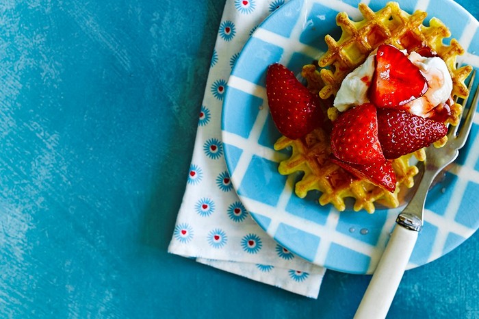 Strawberries in rose syrup