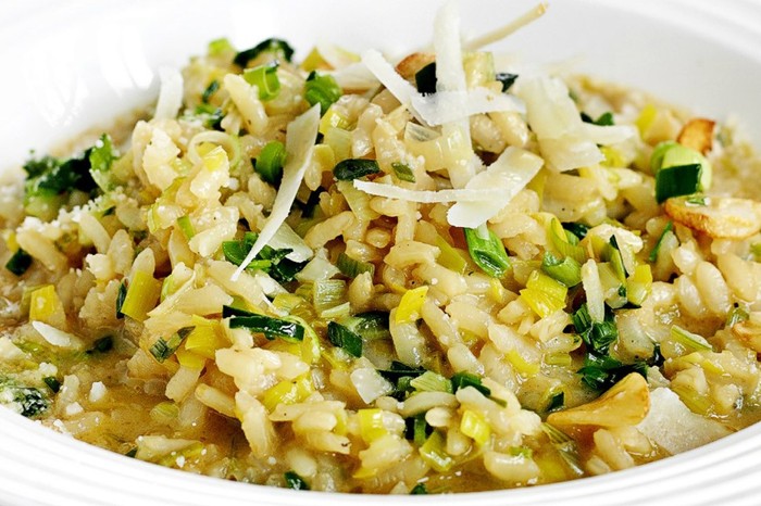 Leek and parmesan risotto