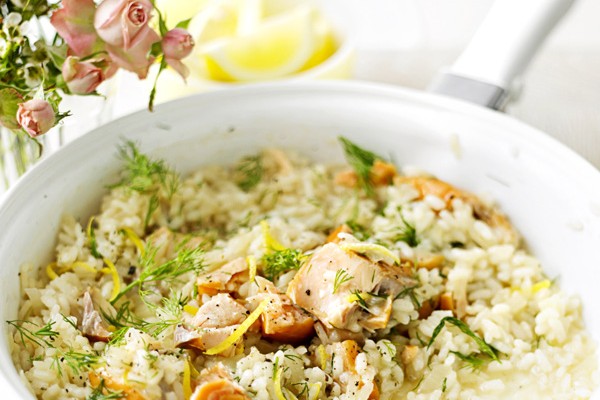 Salmon Risotto Recipe Hot-Smoked Salmon Risotto Recipe with Dill
