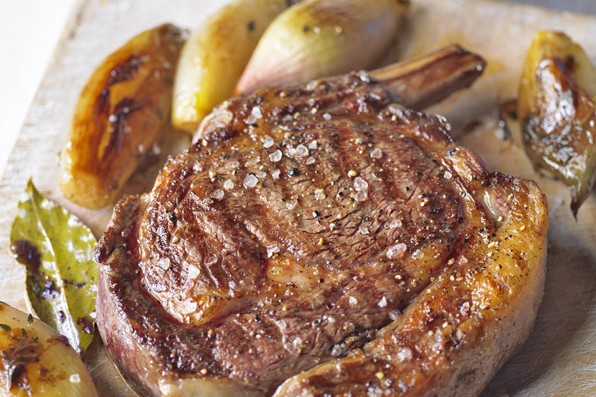 John Torode's côte de boeuf with caramelised shallots