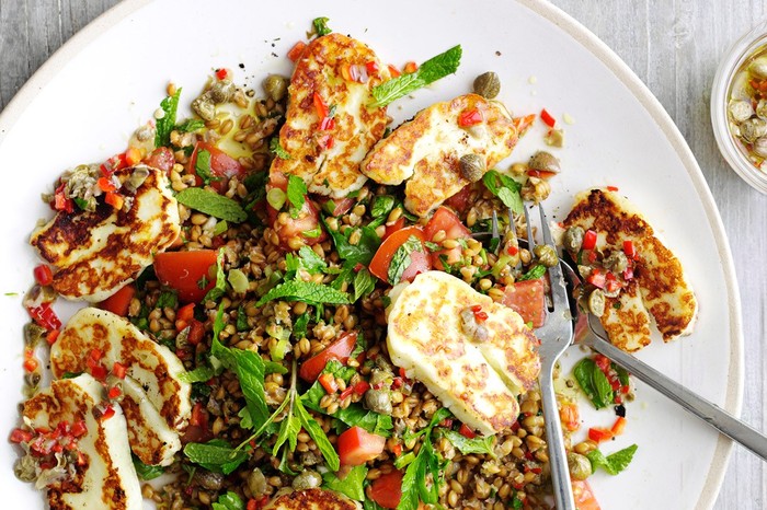 Halloumi Recipe with Capers and Lemon Dressing