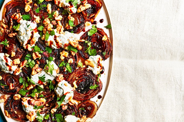 Balsamic Onions Recipe For an Easy Side Dish with Ricotta and Walnuts