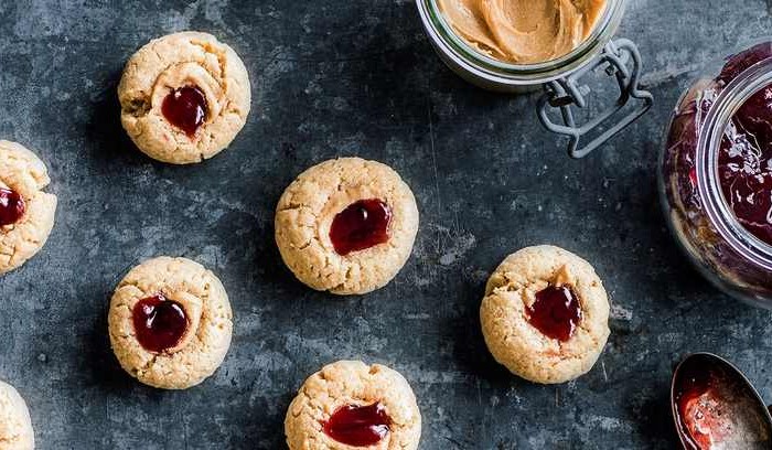 Peanut butter thumbprint cookies