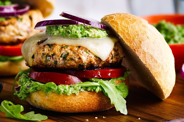 Turkey Burger Recipe with Pea Guacamole