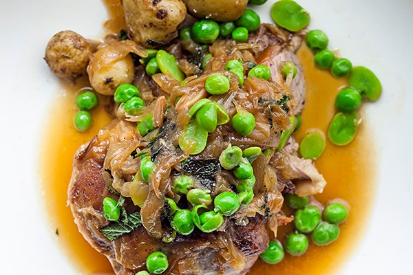 Slow-Cooked Lamb Recipe with Peas, Broad Beans and Mint