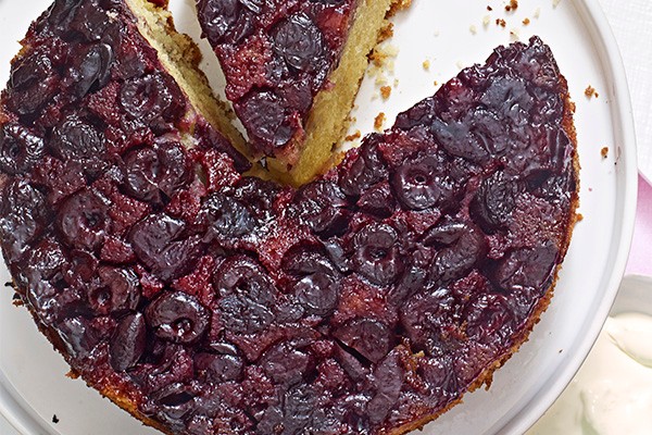 Cherry Cake Recipe with Clotted Cream