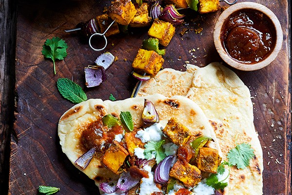 Coconut Paneer with Naan Bread Recipe Coconut Paneer with Naan Bread Recipe
