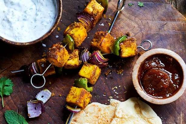 Turmeric and coconut paneer