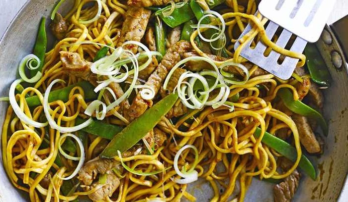 Pork and mangetout stir fry recipe