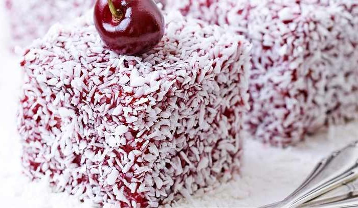 Cherry and Coconut Lamingtons Recipe