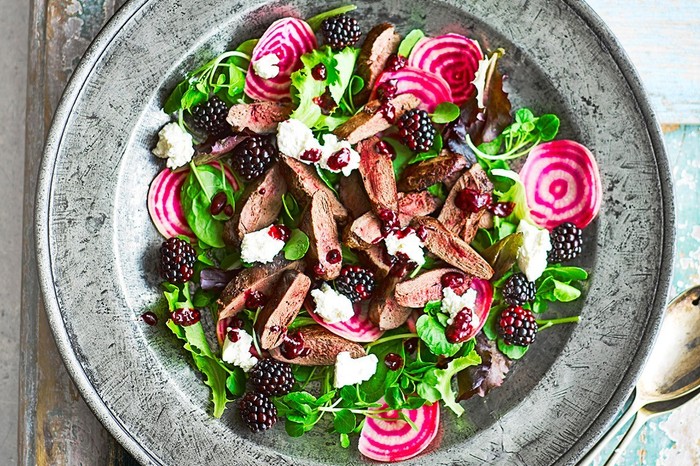 blackberry and pigeon salad