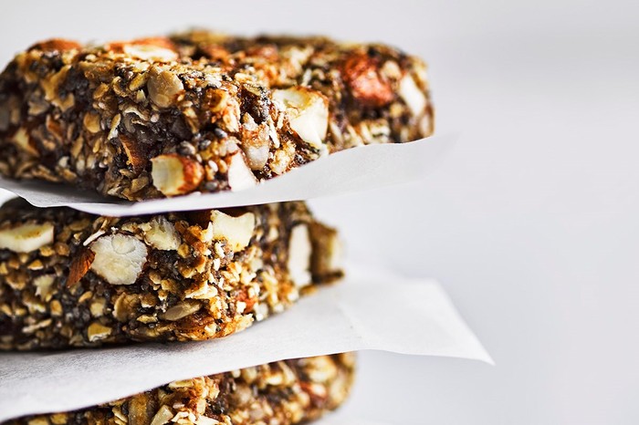 Pile of no-bake breakfast bars