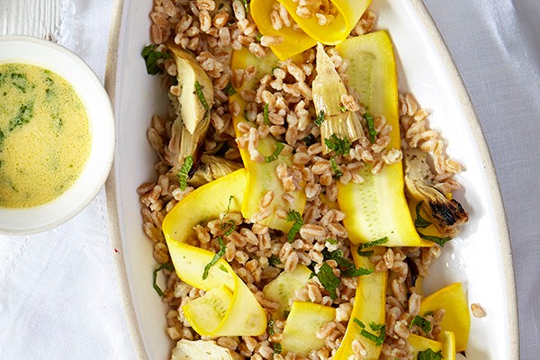 Artichoke, Courgette and Farro Salad with Lemon Recipe