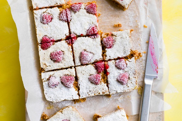 Raspberry and lemon flapjacks