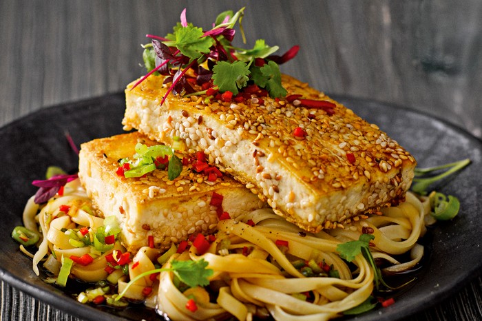 Crispy Tofu Recipe With Noodle Salad