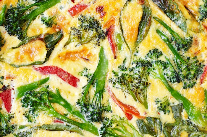 Broccoli and roasted red pepper frittata