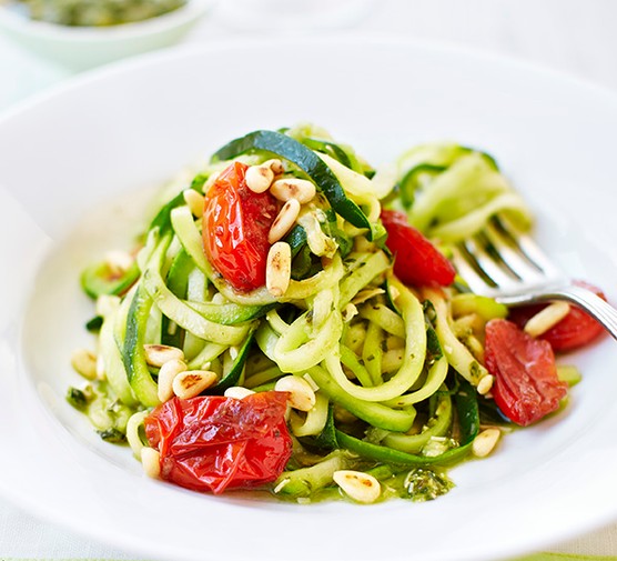 Courgetti Recipe with Pesto and Tomatoes Courgetti Recipe with Pesto and Tomatoes