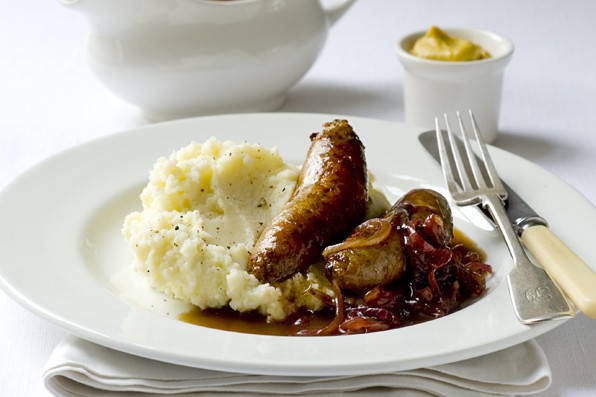 Sausage and Mash Recipe With Quick Onion Gravy