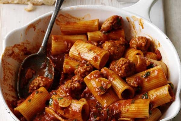 Smoky sausage ragu pasta