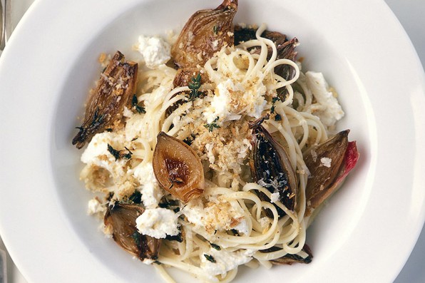 Sweet shallot and ricotta pasta