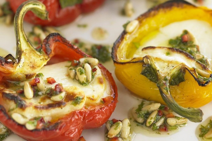 Roasted Peppers Recipe with Halloumi