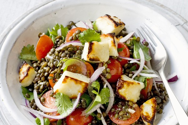 Puy Lentil Recipe with Halloumi