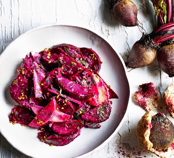 Salt-Baked Beetroot with Herby Yogurt Dressing