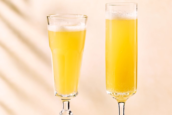 Buck's fizz in glasses