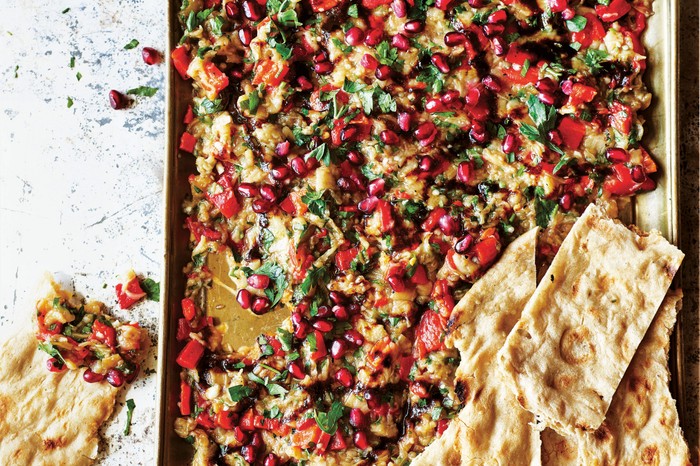 Smoked Aubergine Salad Recipe with Pomegranates