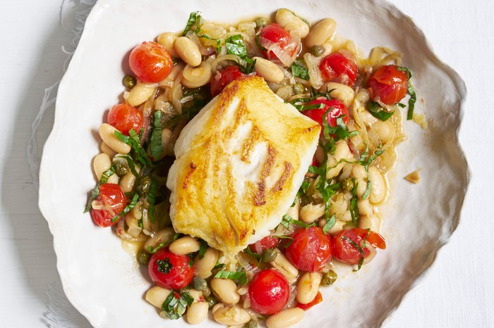 Cod with Tomato Bean Stew