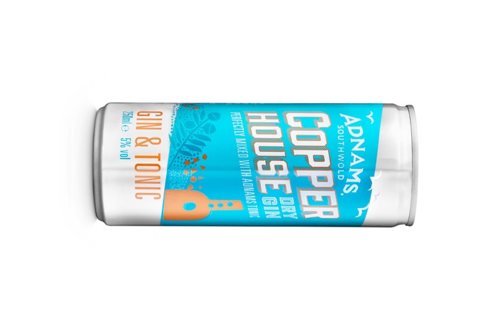 Copper House gin and tonic in a can