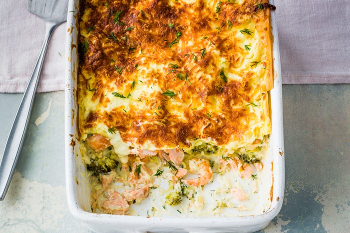 Fish Lasagne Recipe with Salmon and Prawn