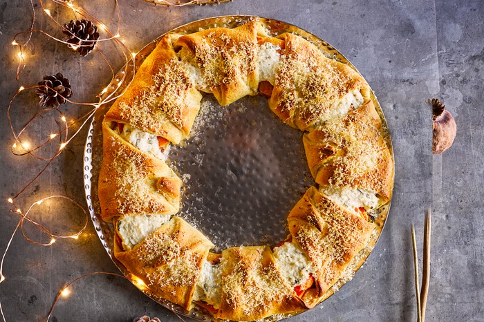 Squash and ricotta crossiant wreath