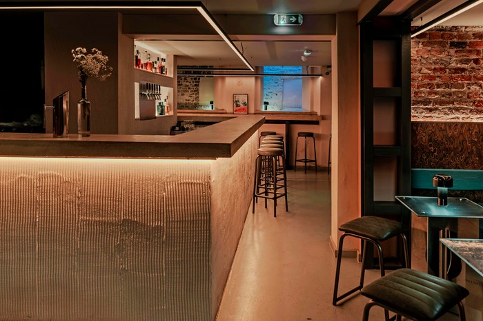 Dram Bar Soho A concrete basement bar Dram Bar