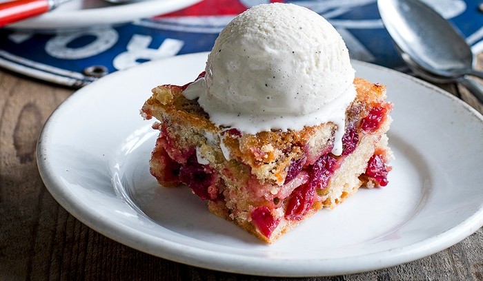 Cinnamon-spiced pecan and cranberry duff Cinnamon-spiced pecan and cranberry duff