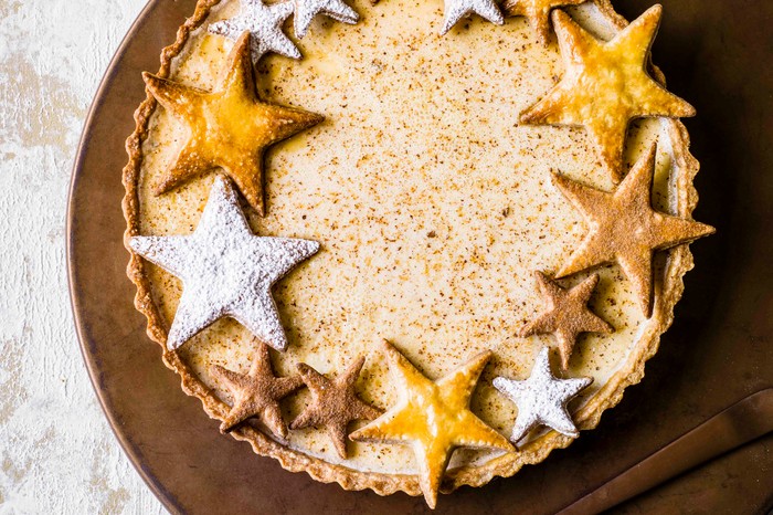 Eggnog Custard Tart Recipe With Stars On Top