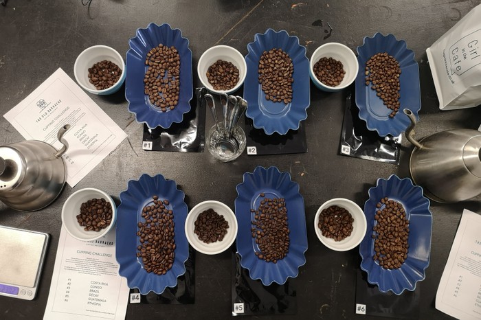 A variety of different coffee beans from various origins