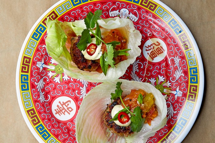 Pork Mince Burgers with Coconut Relish