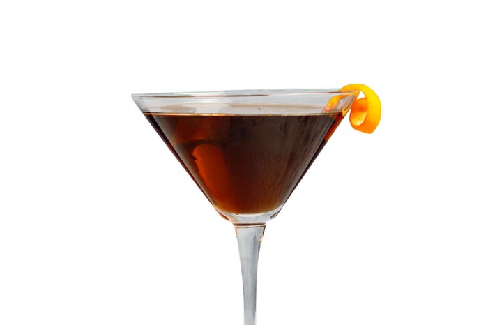 A cocktail against a white background