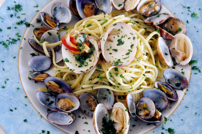 Spaghetti alla Vongole in Naples, Italy