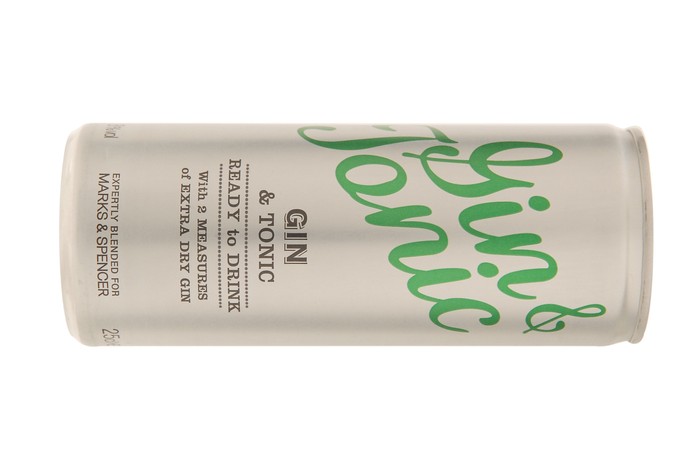 Marks and Spencer gin and tonic in a can