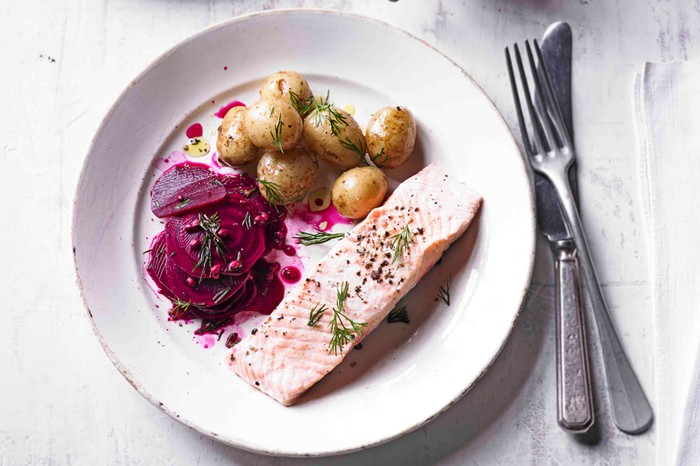 Ginger Salmon Recipe with Beetroot Pickles