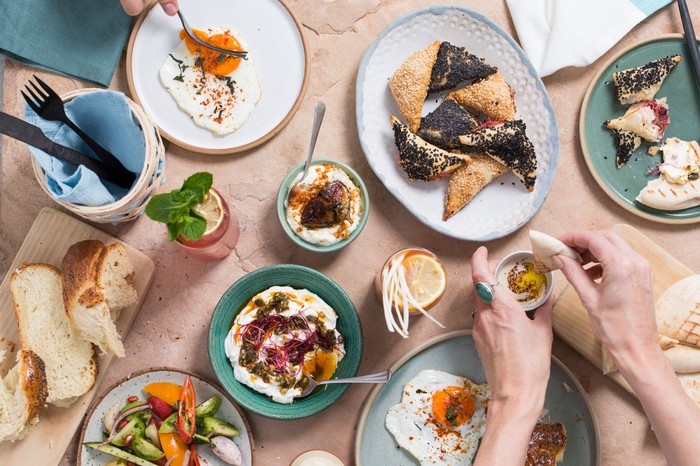 Selection of dishes at The Good Egg, Kingly Court