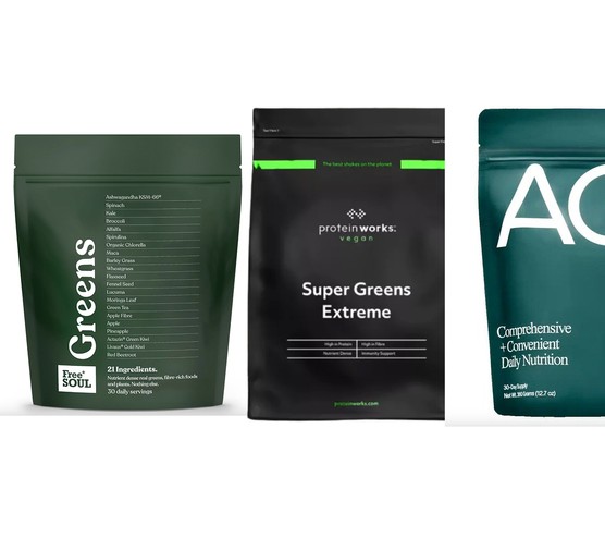 Selection of greens powders