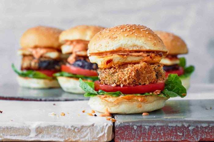 Halloumi Burger Recipe with Aubergine