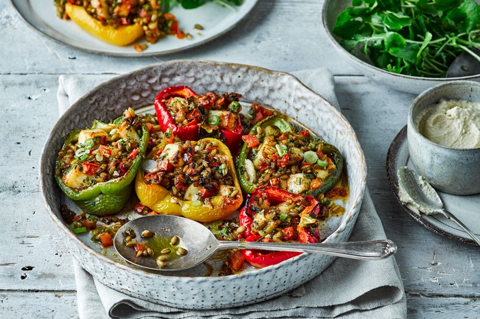 Halloumi-stuffed peppers