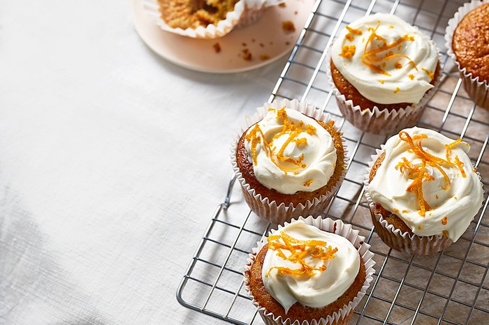 Carrot Cake Muffins on a Wire Rack