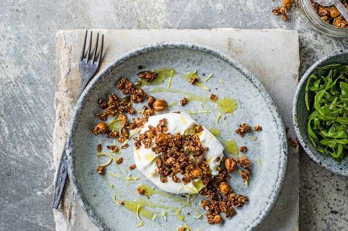 Burrata Cheese Recipe with Savoury Granola